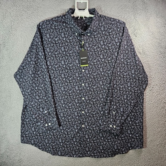 NEW Murano Performance Shirt Men 4XB Stretch Abstract Gray Long Sleeve - Picture 1 of 10